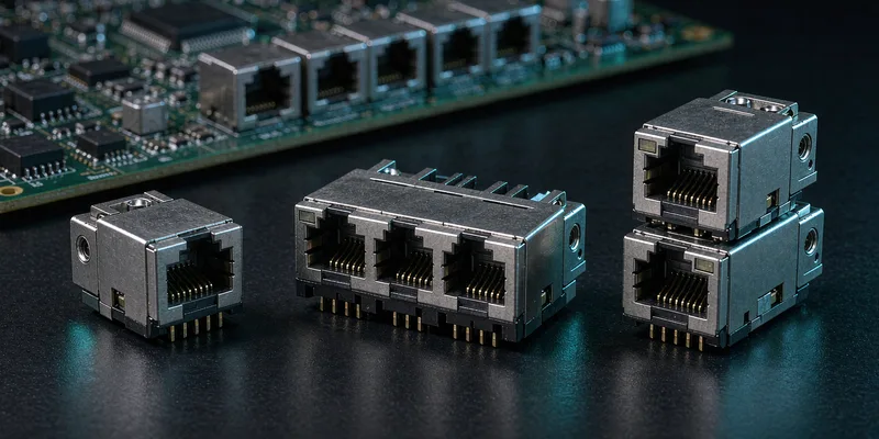OEM connectors for network equipment with multiple Magnetic RJ45 connector configurations