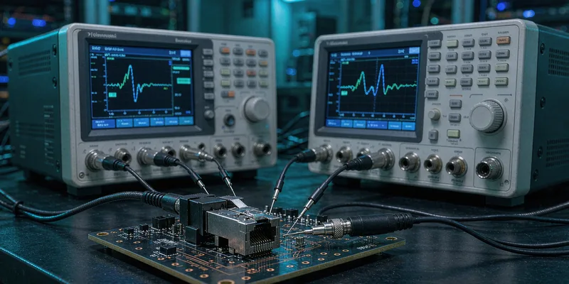 OEM connector sample approval with network signal testing equipment and high-speed connector cable
