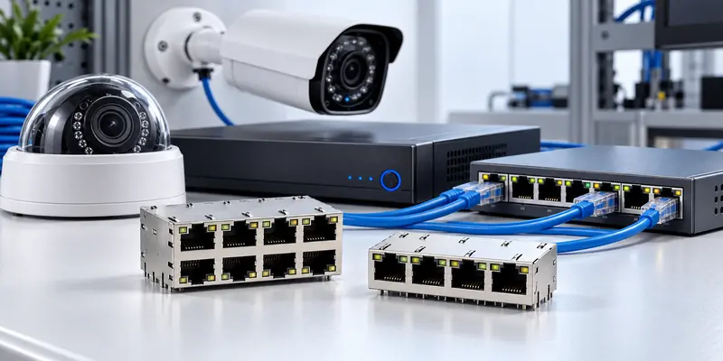 Security Ethernet connector applications for IP cameras, NVRs and PoE switches
