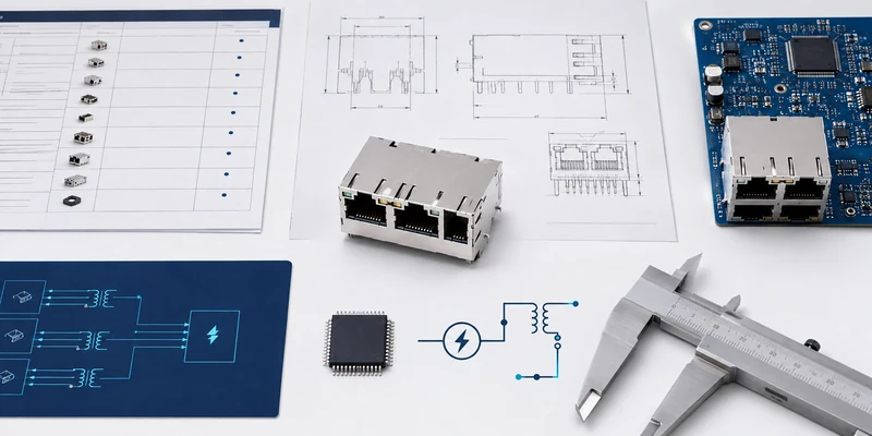 Engineering documents and samples needed for an RJ45 integrated magnetics alternative request