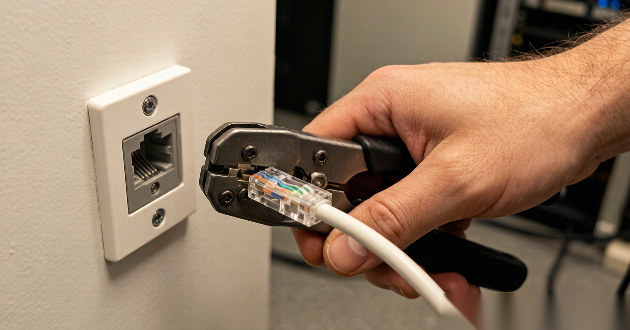 Terminating RJ45 plug and female jack Terminating RJ45 plug and female jack
