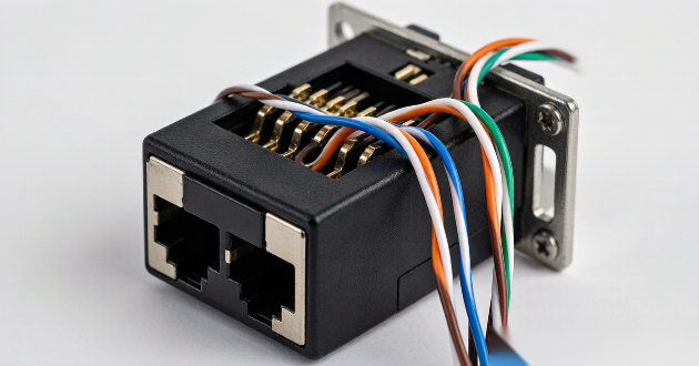 RJ45 female jack IDC terminals grouped twisted pairs RJ45 female jack IDC terminals grouped twisted pairs
