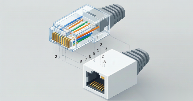T568B RJ45 plug and female jack same pinout T568B RJ45 plug and female jack same pinout